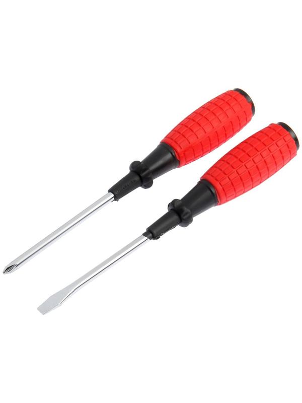 Набор отверток ЛОМ, обрезиненные рукоятки, PH2/SL6 х 100 мм, 2 шт.