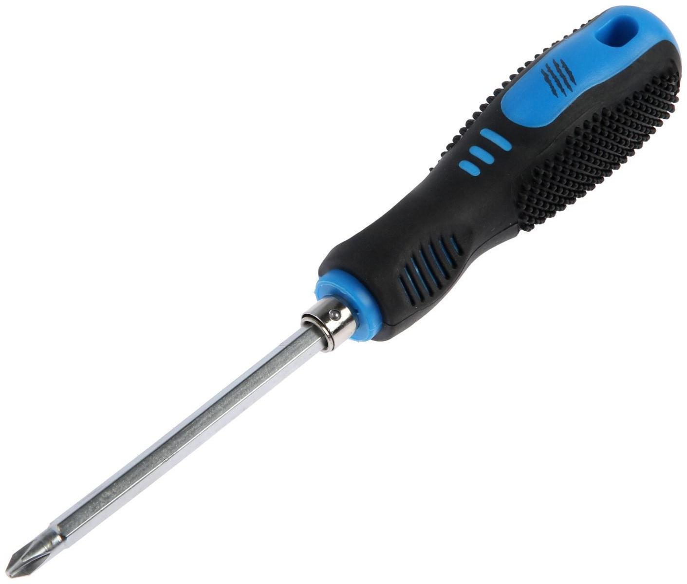 Отвертка комбинированная ТУНДРА, 2 в 1, хром, магнит, 2К рукоятка, PH2/SL6 х 100 мм