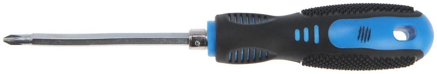 Отвертка комбинированная ТУНДРА, 2 в 1, хром, магнит, 2К рукоятка, PH2/SL6 х 100 мм