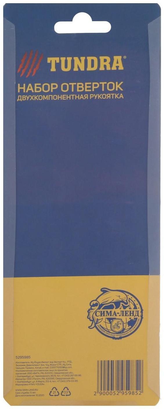 Набор отверток ТУНДРА, CrV, хром, магнит, 2К рукоятки, PH2/SL6 х 100 мм, 2 шт.