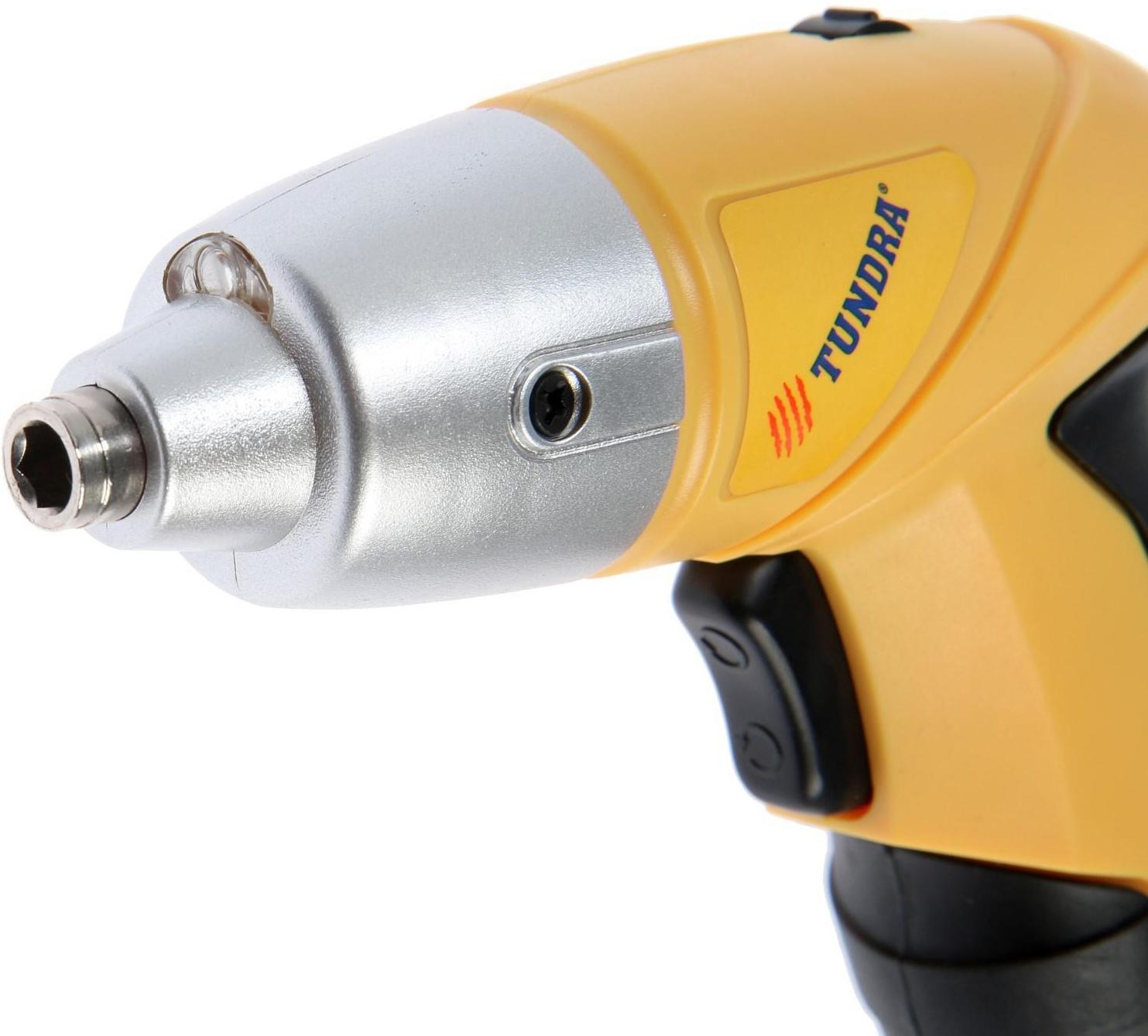 Отвертка ТУНДРА, Ni-Cd 600 mAh 3.6V, 180 об/мин, 2.5 Н*м