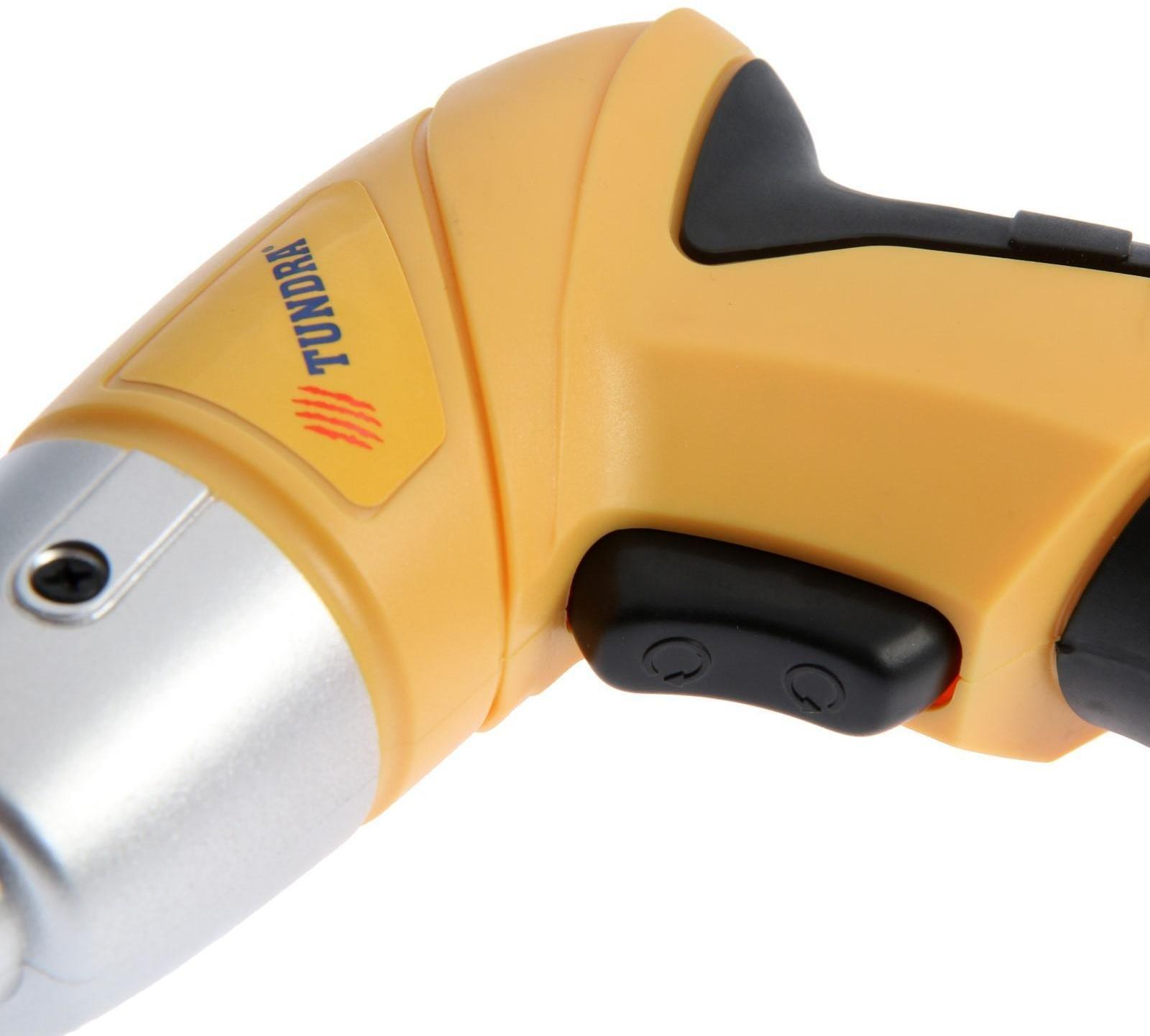 Отвертка ТУНДРА, Ni-Cd 600 mAh 3.6V, 180 об/мин, 2.5 Н*м