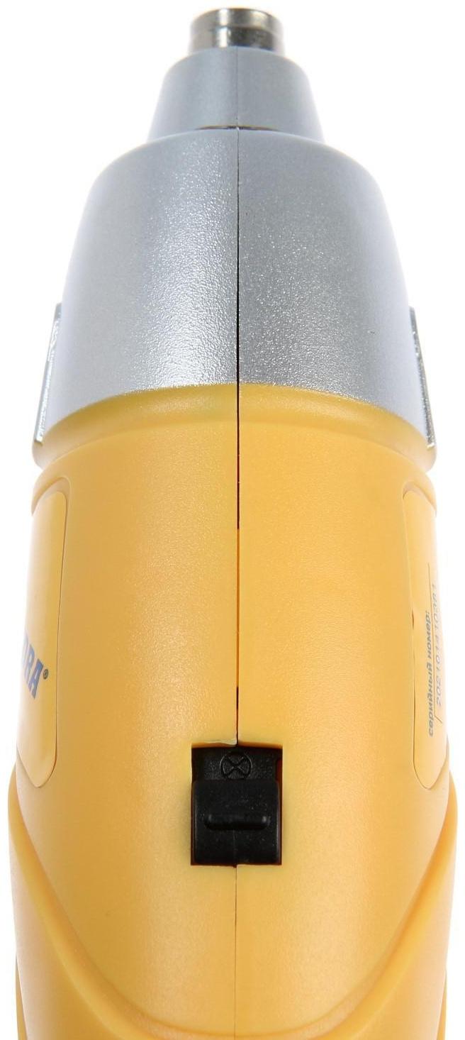 Отвертка ТУНДРА, Ni-Cd 600 mAh 3.6V, 180 об/мин, 2.5 Н*м