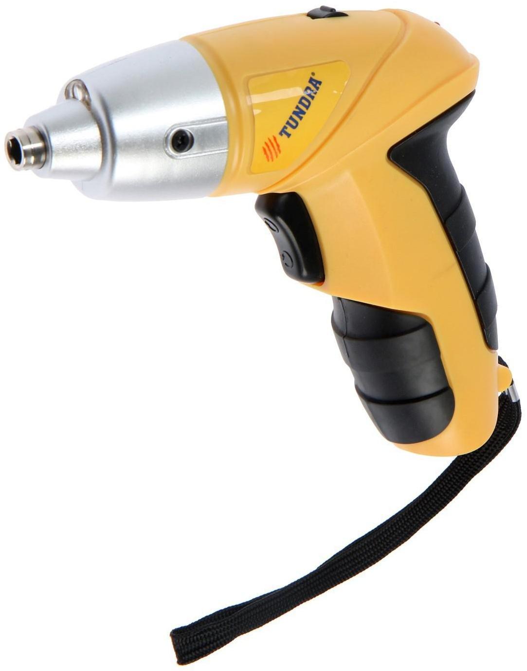 Отвертка ТУНДРА, Ni-Cd 600 mAh 3.6V, 180 об/мин, 2.5 Н*м