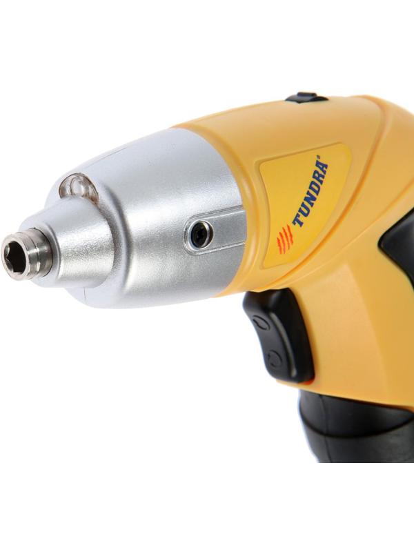 Отвертка ТУНДРА, Ni-Cd 600 mAh 3.6V, 180 об/мин, 2.5 Н*м