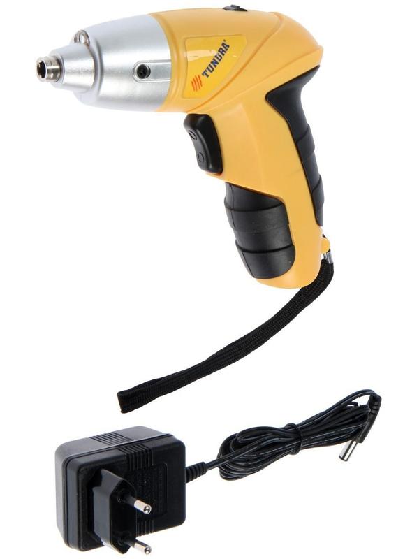 Отвертка ТУНДРА, Ni-Cd 600 mAh 3.6V, 180 об/мин, 2.5 Н*м