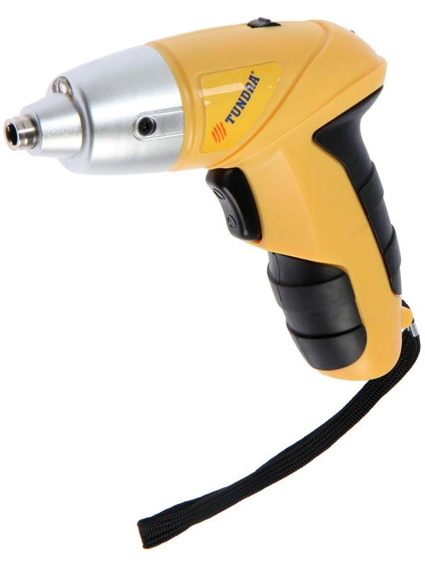 Отвертка ТУНДРА, Ni-Cd 600 mAh 3.6V, 180 об/мин, 2.5 Н*м