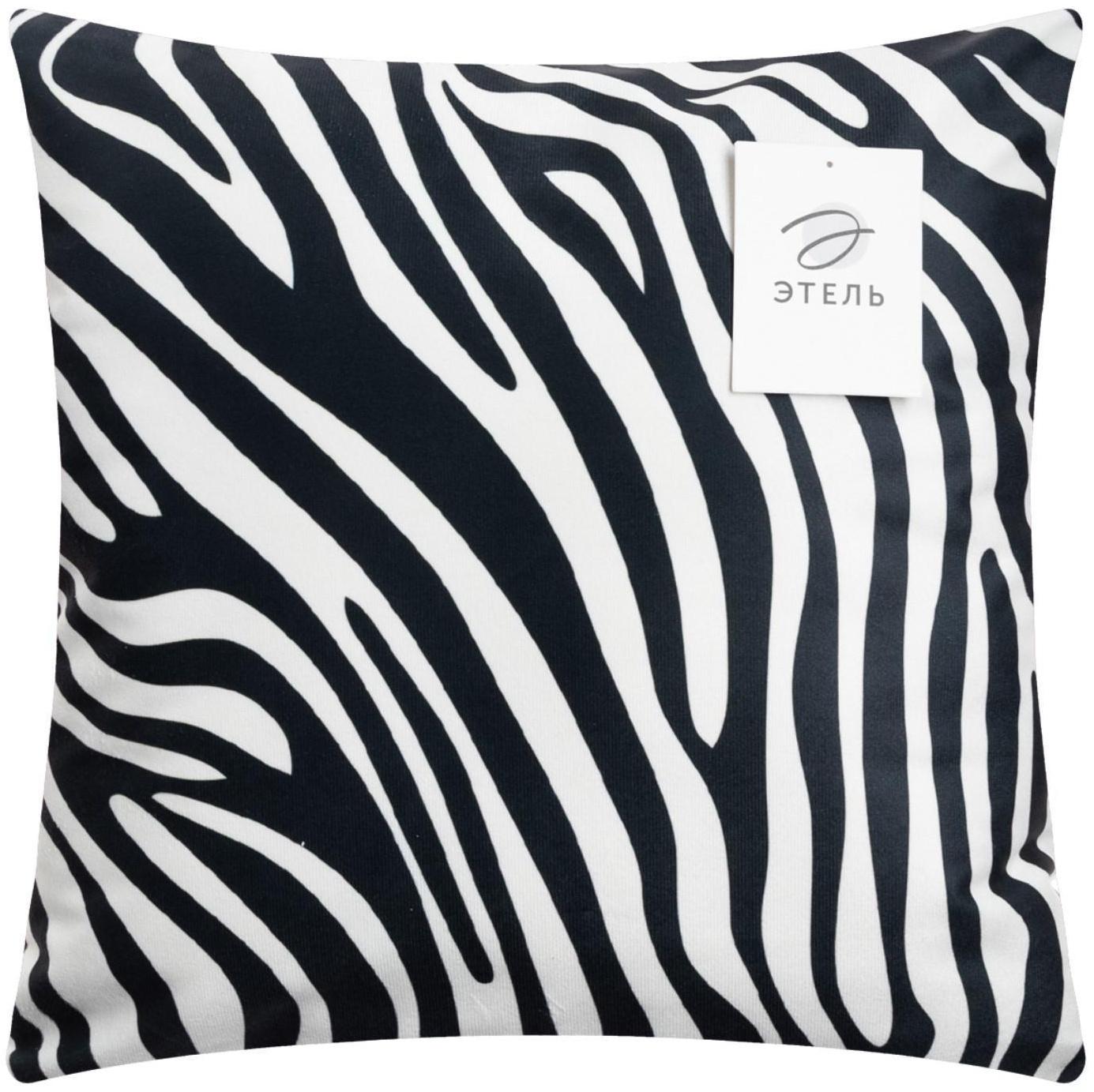 Наволочка декоративная Этель «Зебра» 40х40 см, велюр, 100% п/э