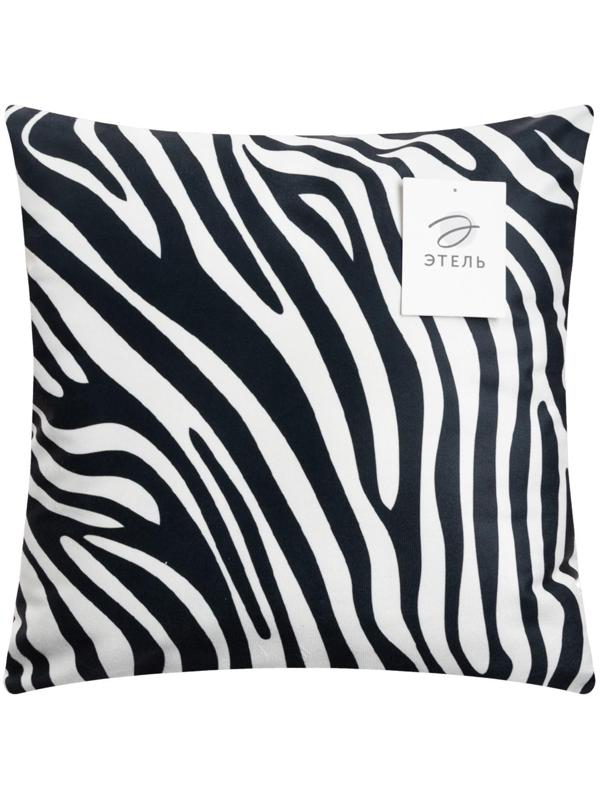 Наволочка декоративная Этель «Зебра» 40х40 см, велюр, 100% п/э