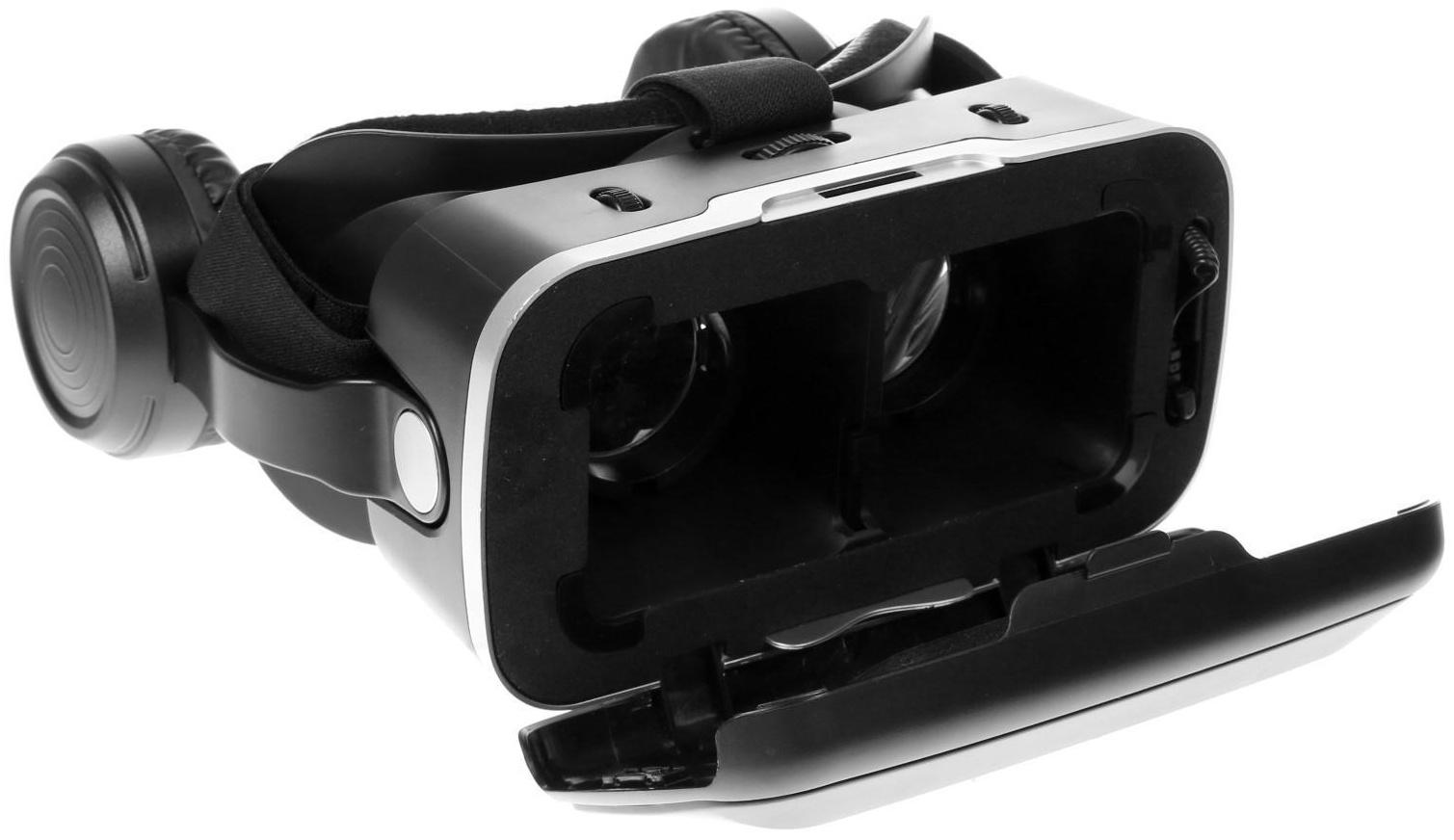 Очки виртуальной реальности Ritmix RVR-400, jack 3.5 мм, ширина смартфона до 80 мм, чёрные