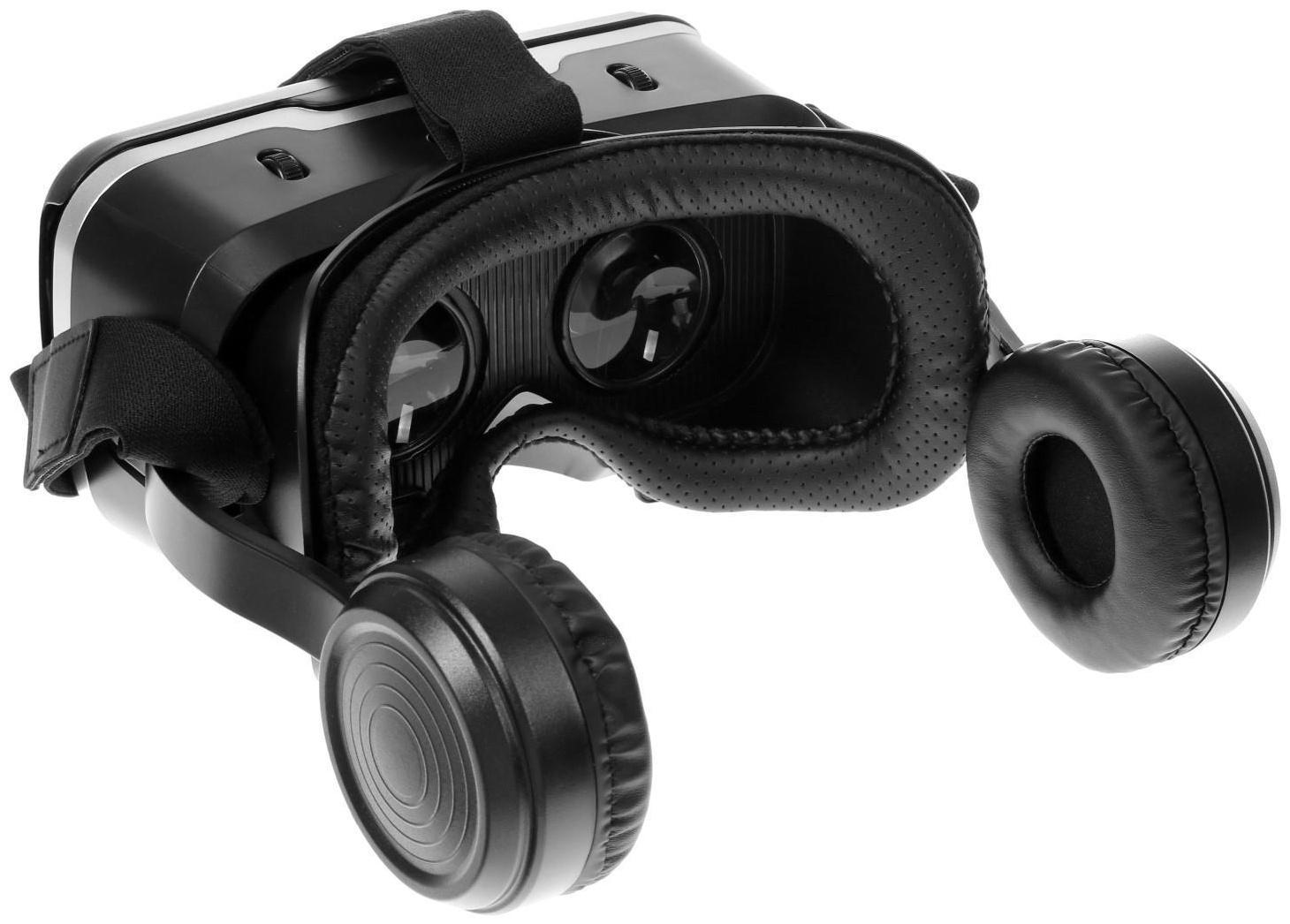 Очки виртуальной реальности Ritmix RVR-400, jack 3.5 мм, ширина смартфона до 80 мм, чёрные