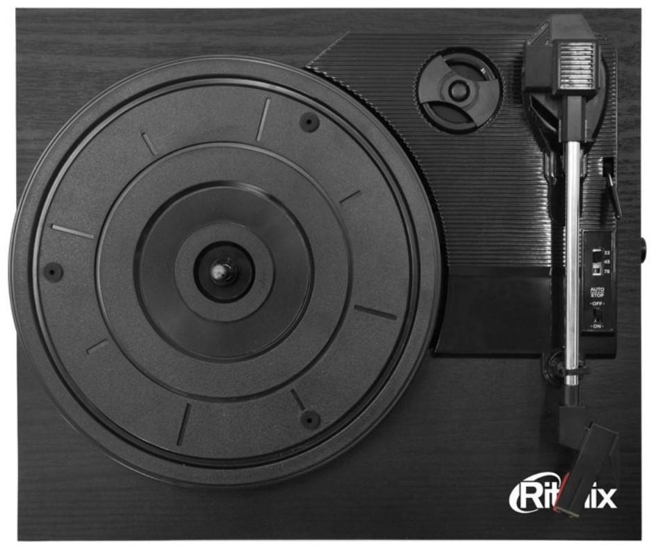 Проигрыватель виниловых дисков RITMIX LP-240, 6 Вт, RCA, Type-B, чёрное дерево
