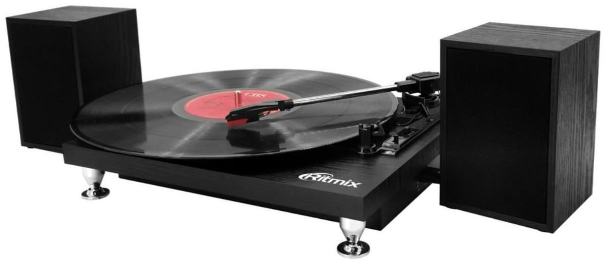 Проигрыватель виниловых дисков RITMIX LP-240, 6 Вт, RCA, Type-B, чёрное дерево