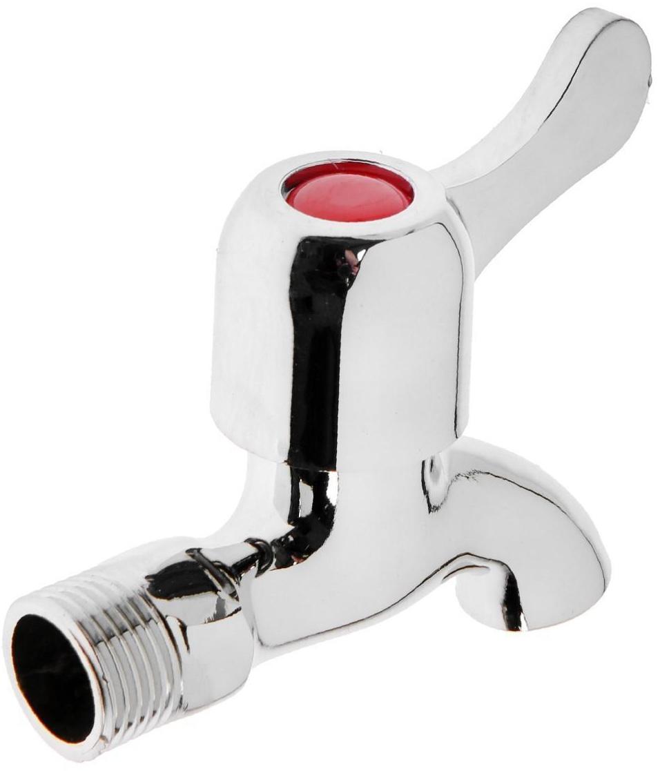 Кран водоразборный ZEIN Z2180, с плоской ручкой, цинк, кран-букса, хром