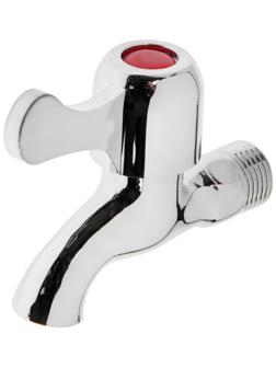 Кран водоразборный ZEIN Z2180, с плоской ручкой, цинк, кран-букса, хром