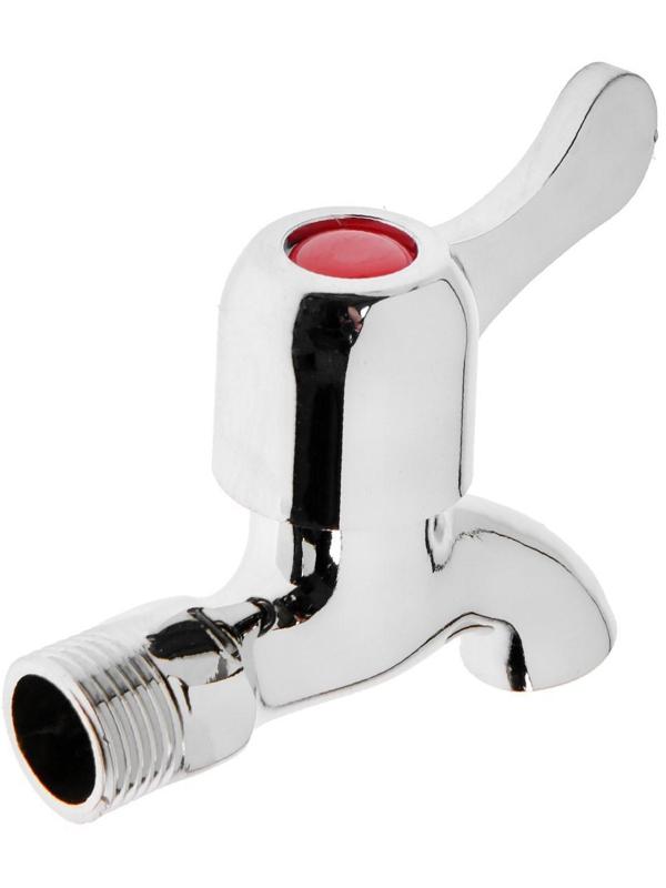 Кран водоразборный ZEIN Z2180, с плоской ручкой, цинк, кран-букса, хром