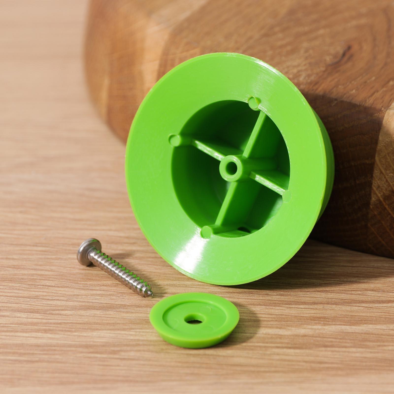 Ручка для крышки на посуду, d=6 см, с саморезом, цвет зелёный