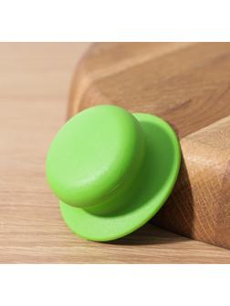 Ручка для крышки на посуду, d=6 см, с саморезом, цвет зелёный