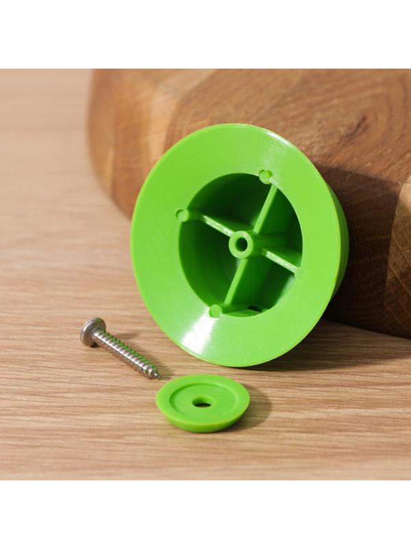 Ручка для крышки на посуду, d=6 см, с саморезом, цвет зелёный