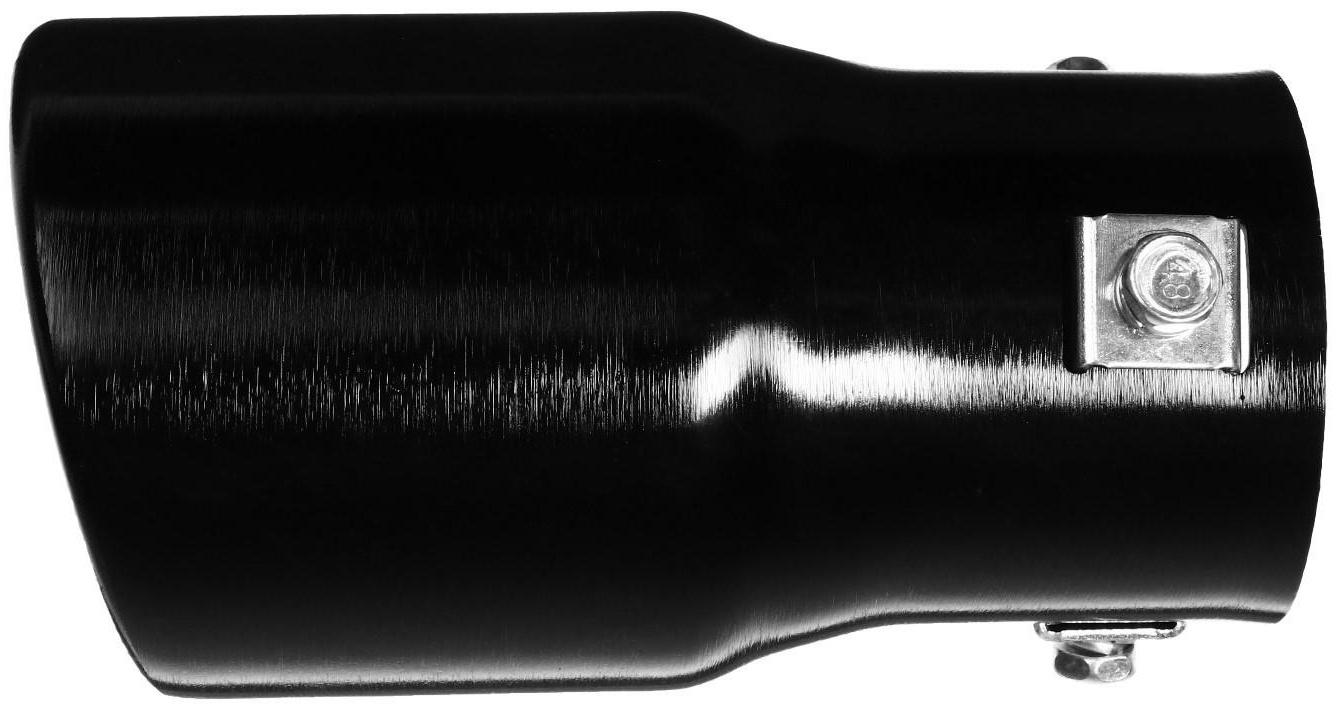 Насадка на глушитель 13.5×7.5 см, посадочный 60 мм, скошенная, черный глянец