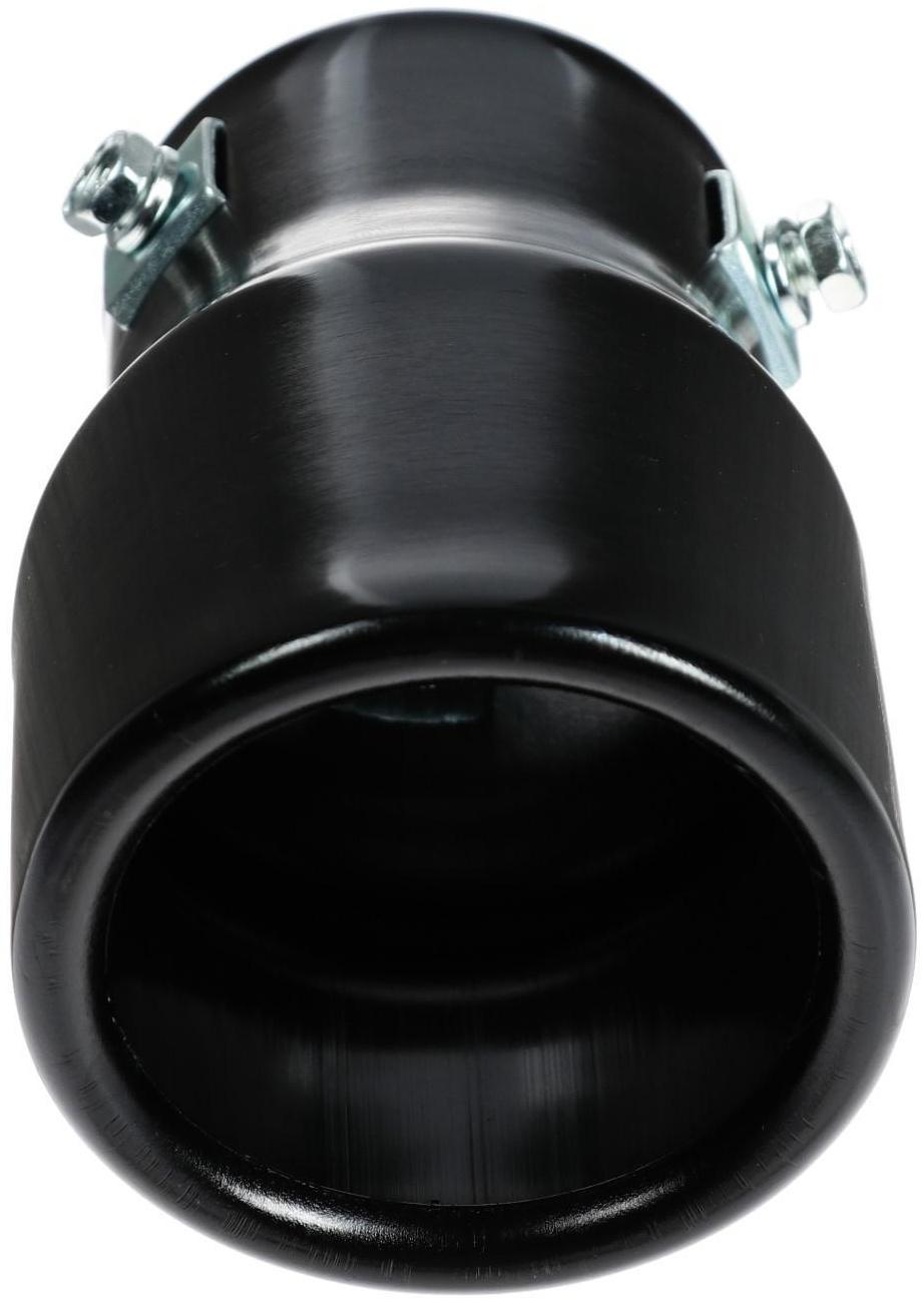 Насадка на глушитель 13.5×7.5 см, посадочный 60 мм, скошенная, черный глянец