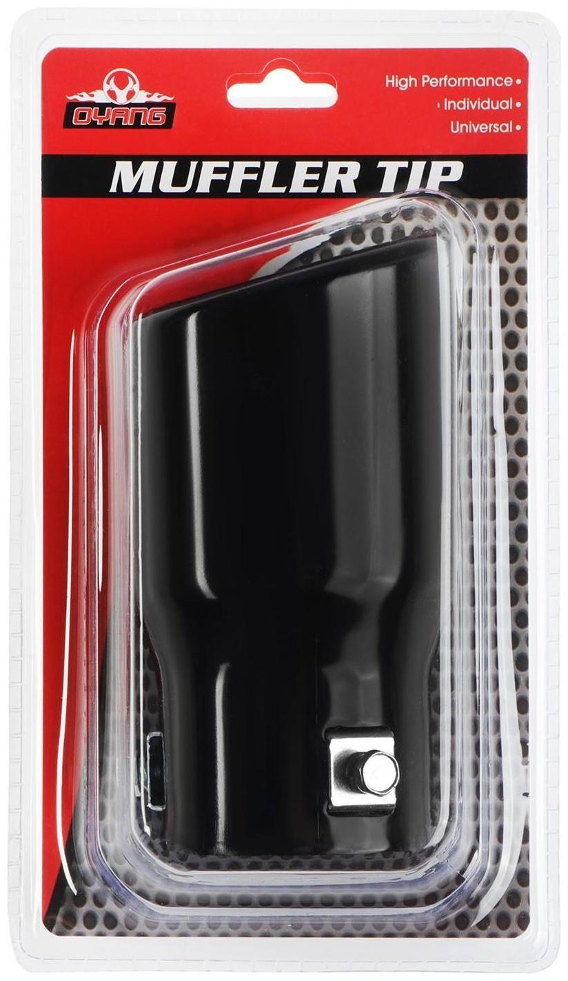 Насадка на глушитель 13.5×7.5 см, посадочный 60 мм, скошенная, черный глянец