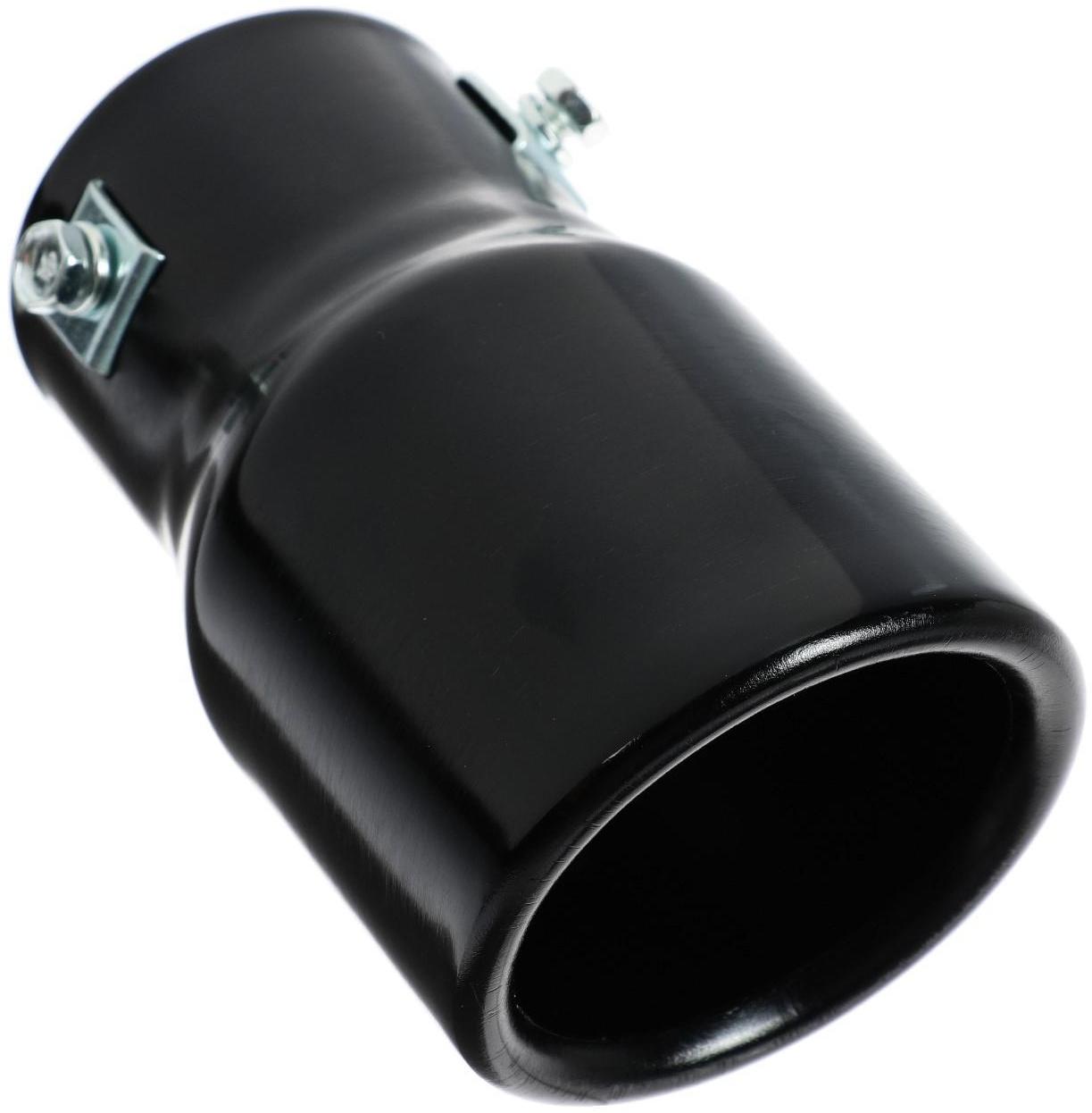 Насадка на глушитель 13.5×7.5 см, посадочный 60 мм, скошенная, черный глянец