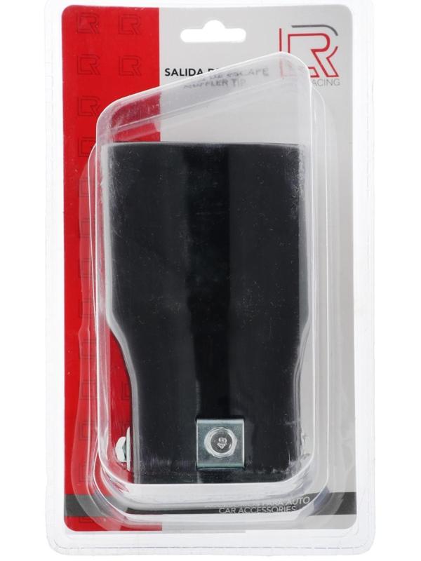 Насадка на глушитель 13.5×7.5 см, посадочный 60 мм, скошенная, черный глянец