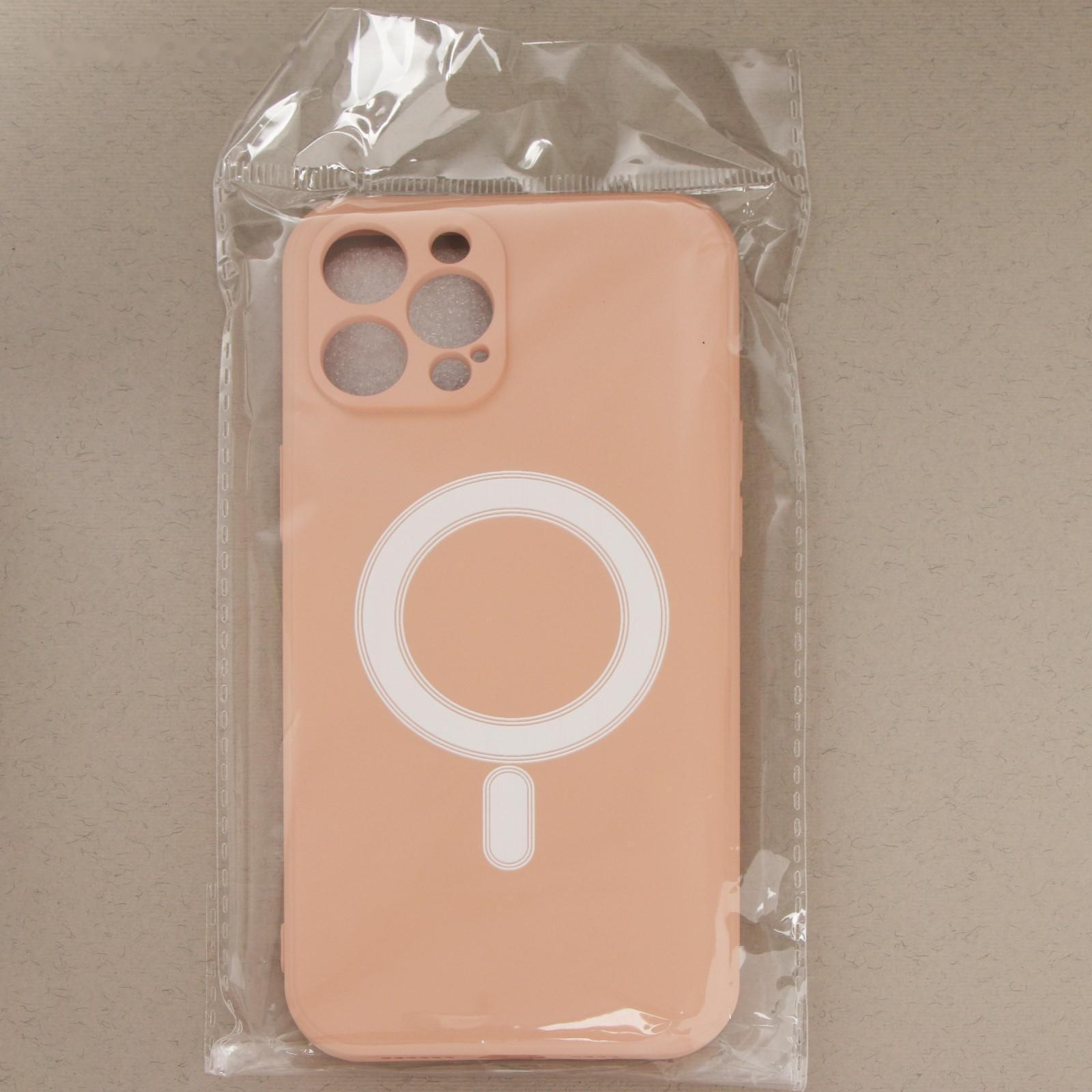 Чехол LuazON для iPhone 12 Pro Max, поддержка MagSafe, силиконовый, розовый