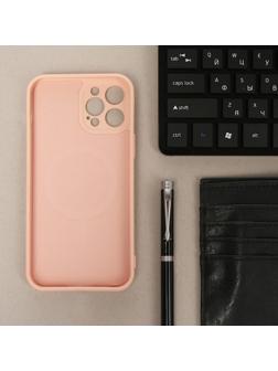 Чехол LuazON для iPhone 12 Pro Max, поддержка MagSafe, силиконовый, розовый