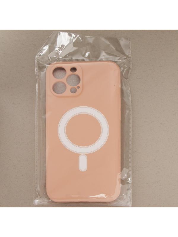 Чехол LuazON для iPhone 12 Pro Max, поддержка MagSafe, силиконовый, розовый