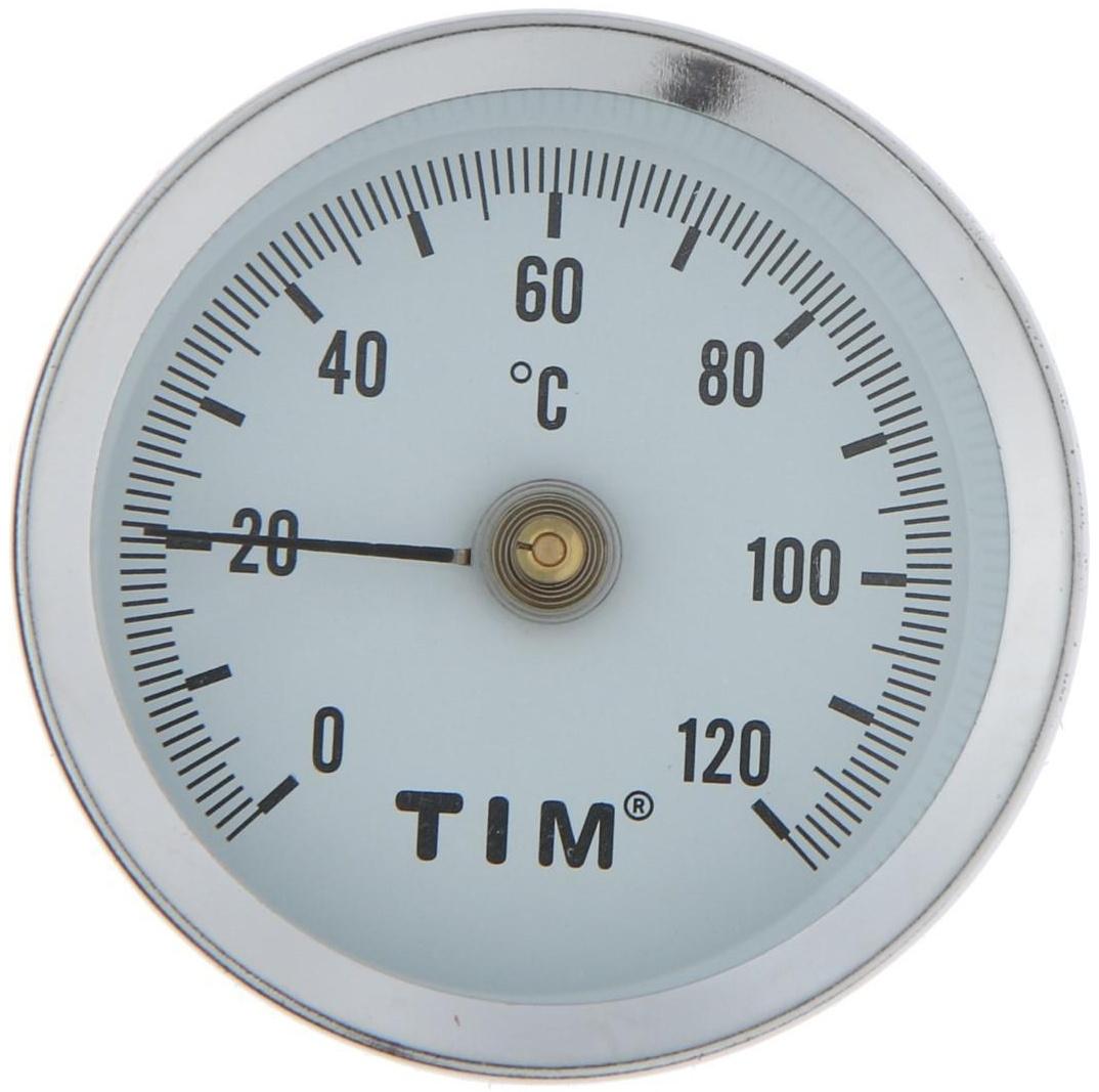 Термометр TIM Y-63A-120, накладной, с пружиной, 1/4