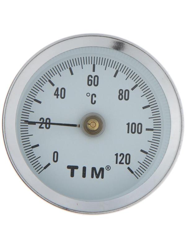 Термометр TIM Y-63A-120, накладной, с пружиной, 1/4