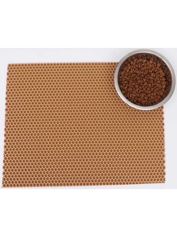 Коврик для животных EVA, ячеиистый, 35 х 45 см, бежевый