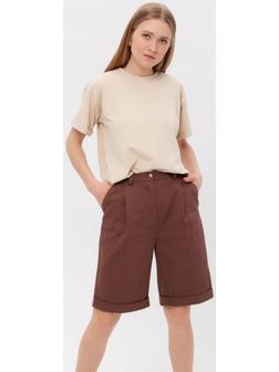 Шорты женские бермуды MINAKU: Enjoy, цвет шоколадный, р-р 46