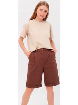 Шорты женские бермуды MINAKU: Enjoy, цвет шоколадный, р-р 48