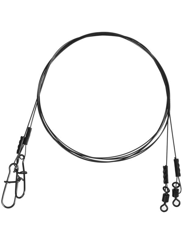 Поводок троллинговый, титан, 75 см, 0,45 мм - 20 кг, 2 шт. в упаковке