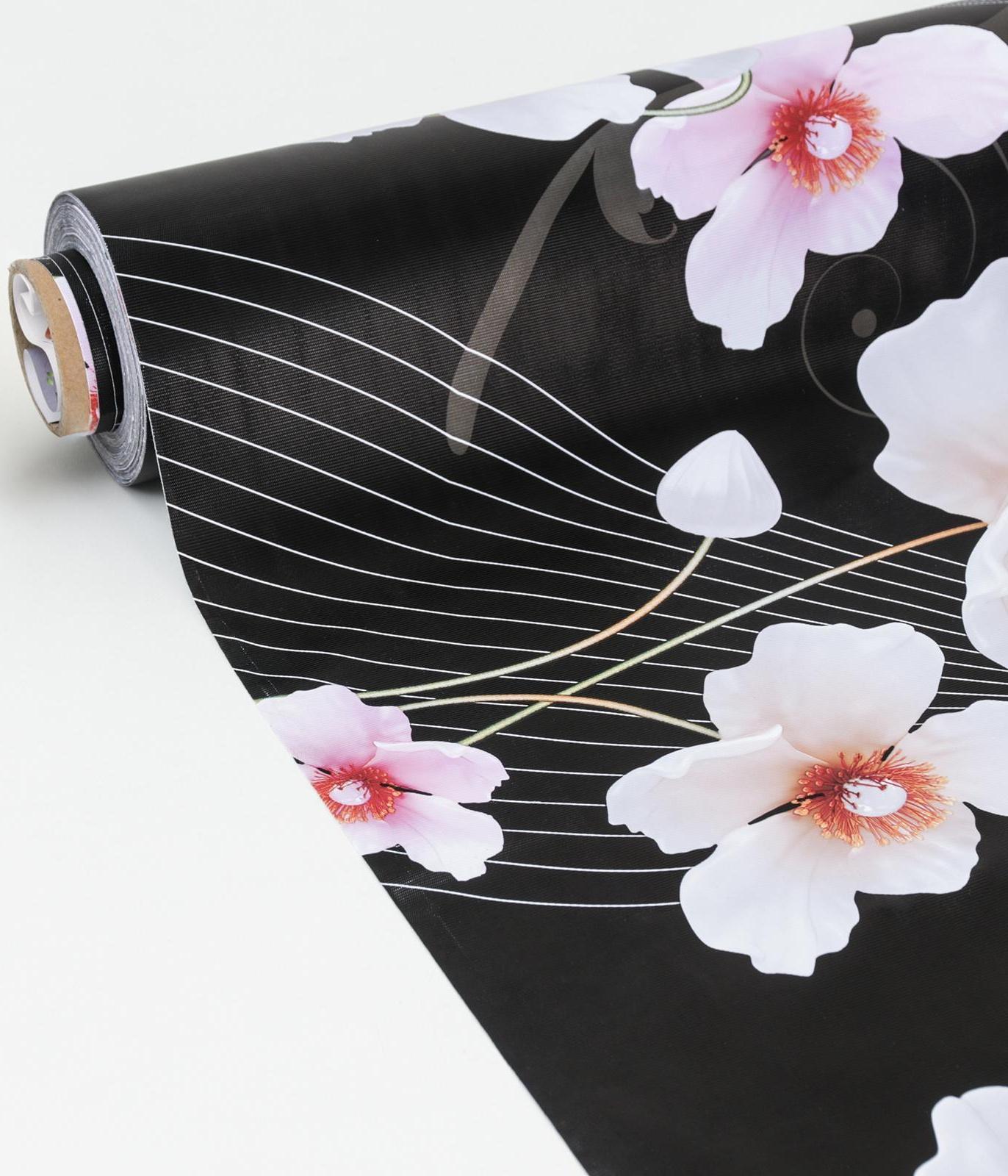 Клеёнка столовая на тканевой основе «Мелодия цветов», ширина 137 см, рулон 20 м