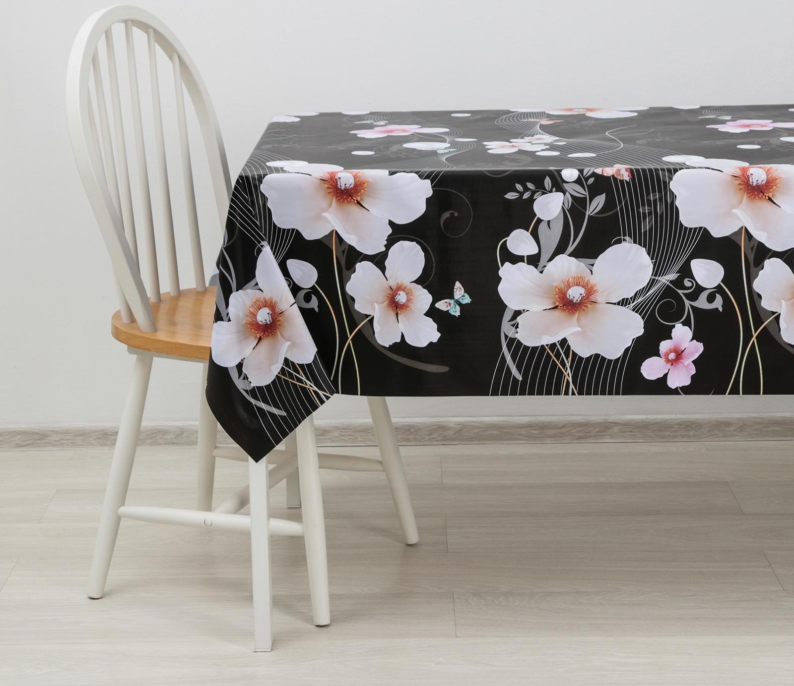 Клеёнка столовая на тканевой основе «Мелодия цветов», ширина 137 см, рулон 20 м