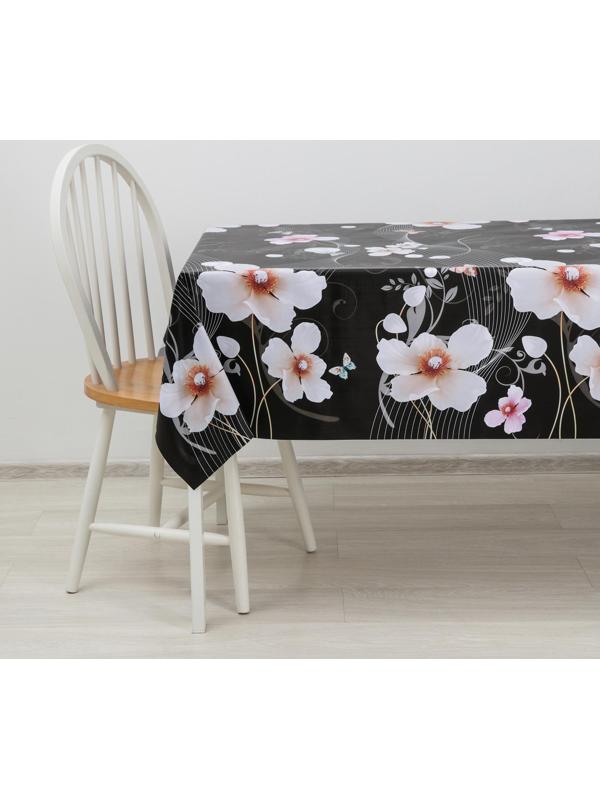 Клеёнка столовая на тканевой основе «Мелодия цветов», ширина 137 см, рулон 20 м