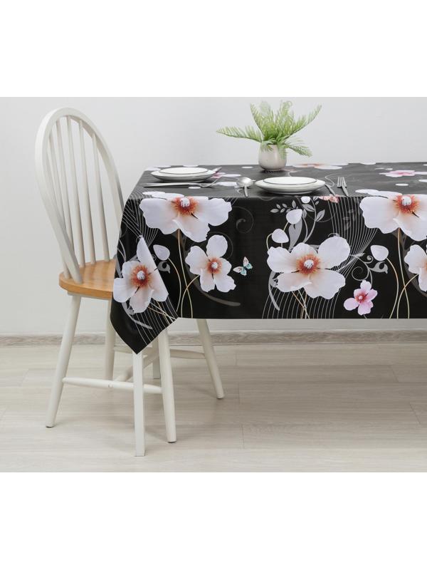 Клеёнка столовая на тканевой основе «Мелодия цветов», ширина 137 см, рулон 20 м