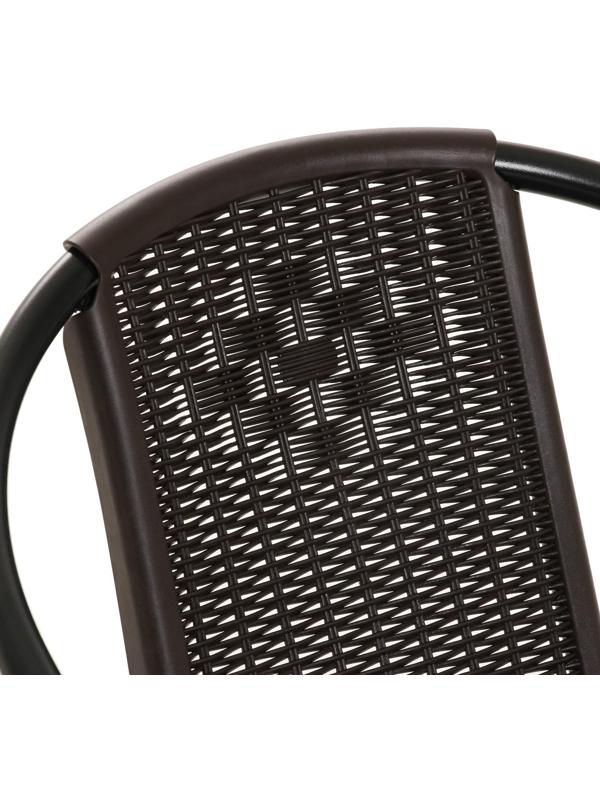 Набор садовой мебели (стол, 2 кресла), коричневый