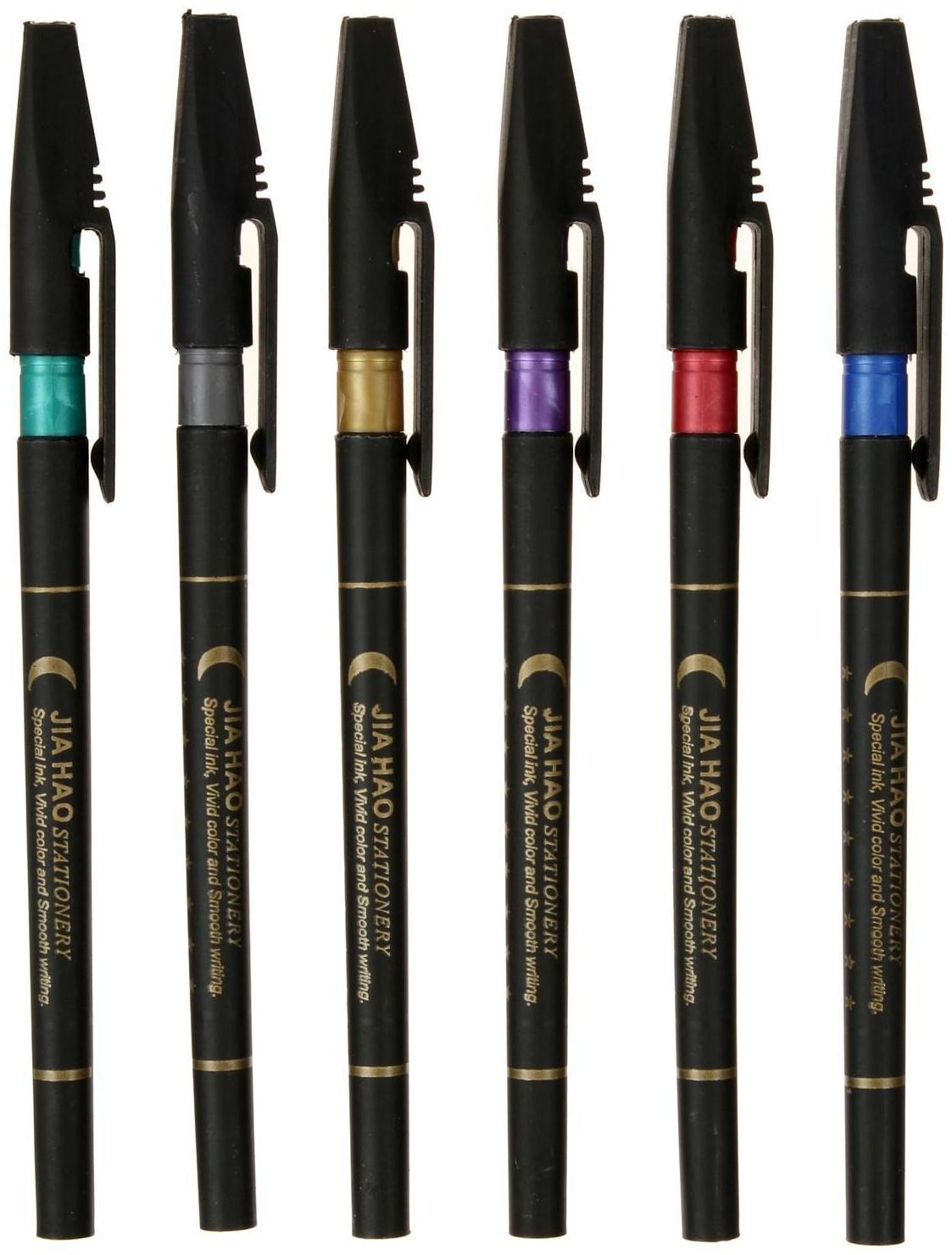 Ручка шариковая 0,7 мм стержень синий, корпус чёрный, держатель МИКС (штрихкод на штуке)