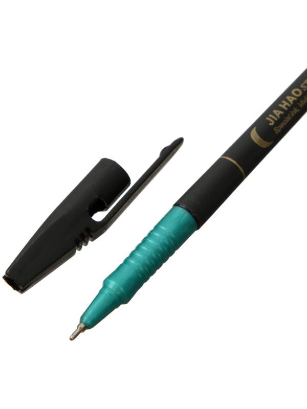 Ручка шариковая 0,7 мм стержень синий, корпус чёрный, держатель МИКС (штрихкод на штуке)