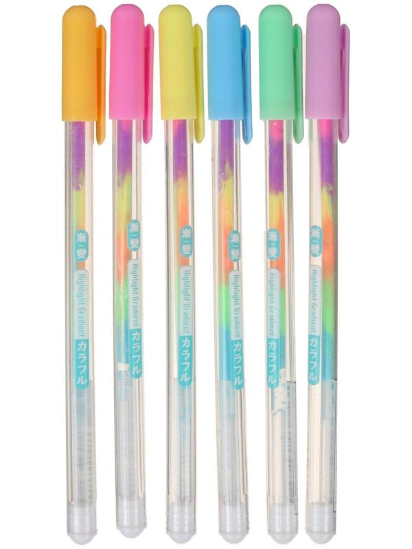 Набор гелевых ручек 6 цветов, разноцветные стержни пастельные, в блистере
