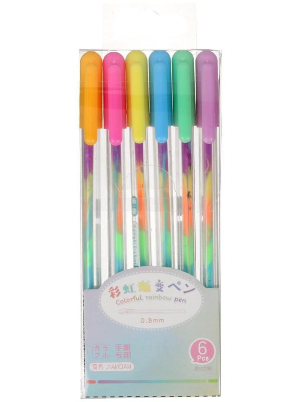 Набор гелевых ручек 6 цветов, разноцветные стержни пастельные, в блистере