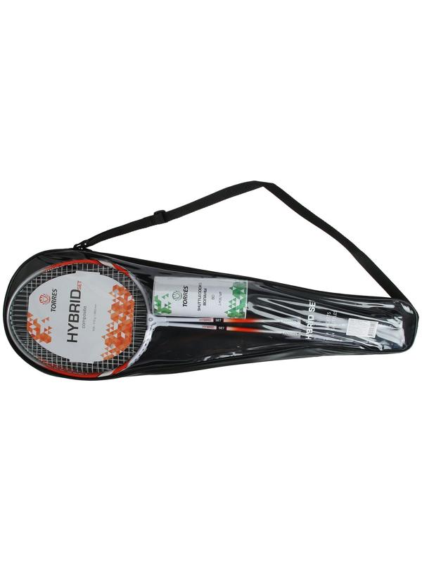 Набор для бадминтона TORRES Hybrid, для начинающих, стальной стержень, алюминиевый обод, со струнами