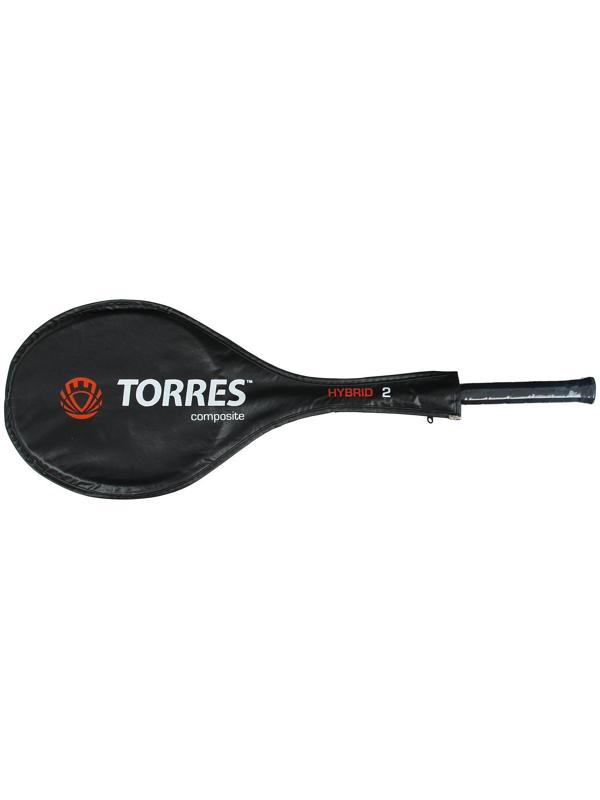Ракетка бадминтона TORRES Hybrid2, для начинающих, стальной стержень, алюминиевый обод, со струнами