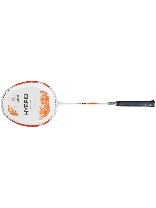 Ракетка бадминтона TORRES Hybrid2, для начинающих, стальной стержень, алюминиевый обод, со струнами