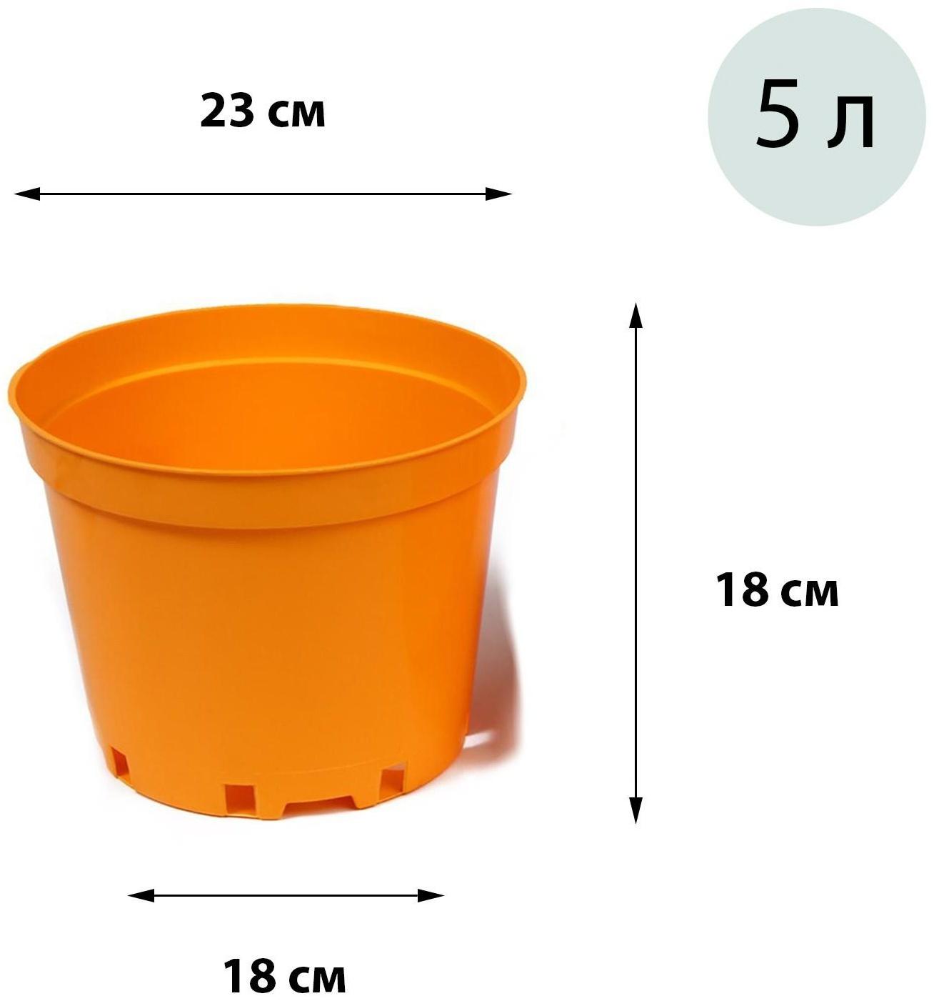 Горшок для рассады, 5 л, 23 × 23 × 18 см, оранжевый, Greengo